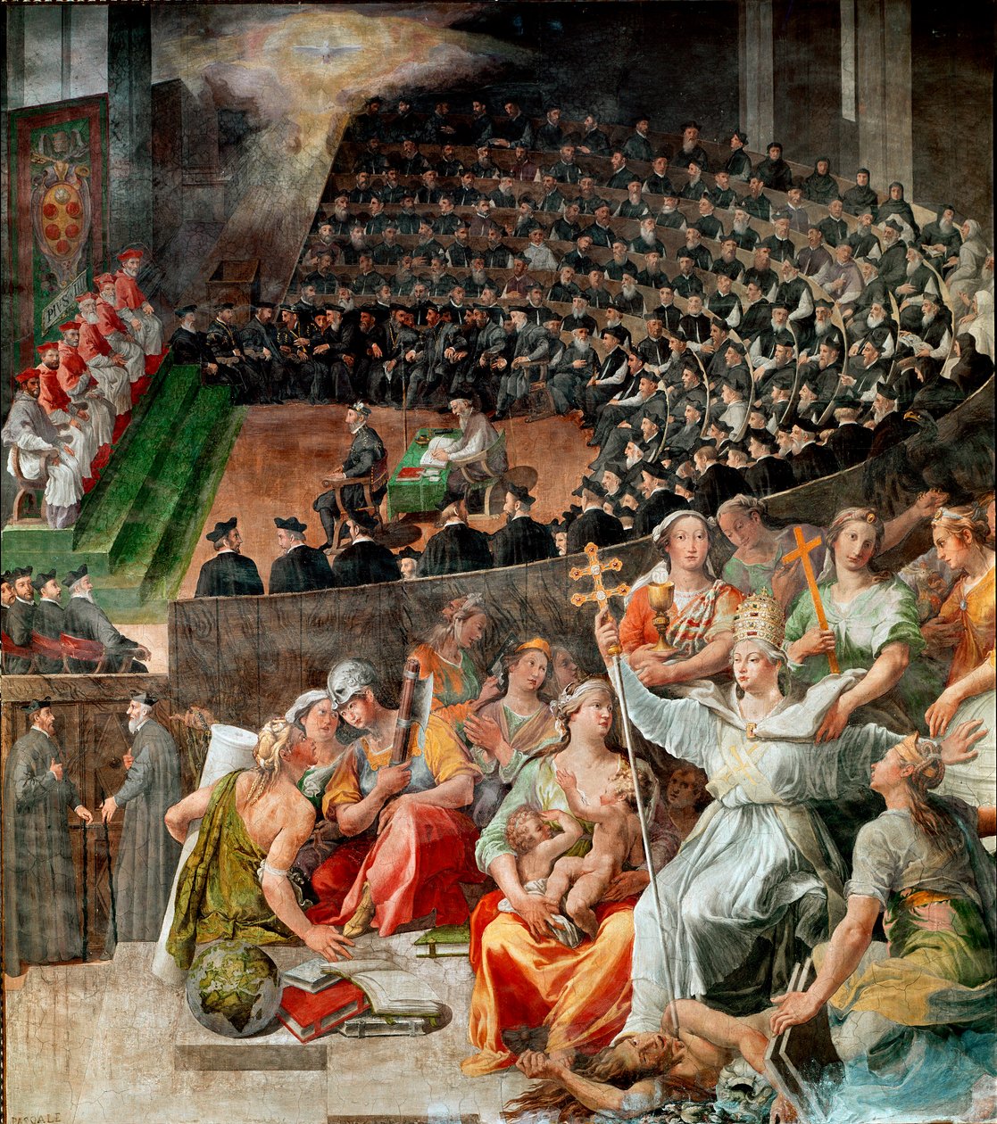 Konciliet i Trent 1545 och 1563 Fresco av Pasquale Cati (1550-1620) 1588-1589 Santa Maria-kyrkan i Trastevere, Rom av Pasquale Cati