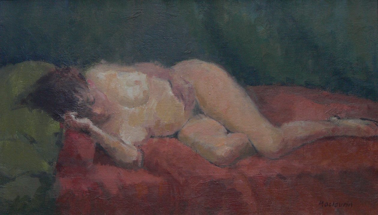 Naken på rött och grönt, 2009 av Pat Maclaurin