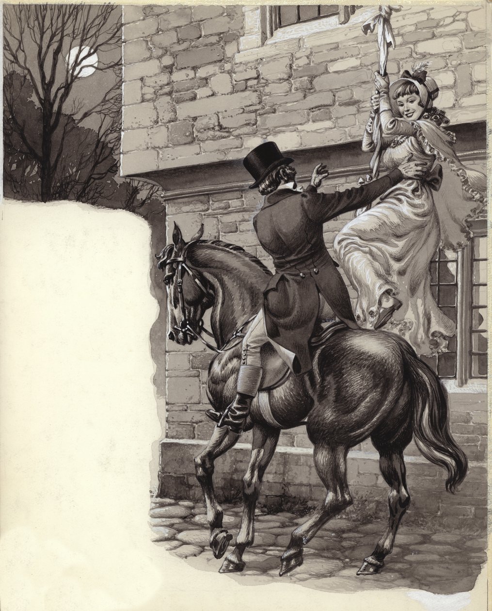 John Peel och Mary White gifter sig i Gretna Green (gouache på papper) av Pat (1907 95) Nicolle