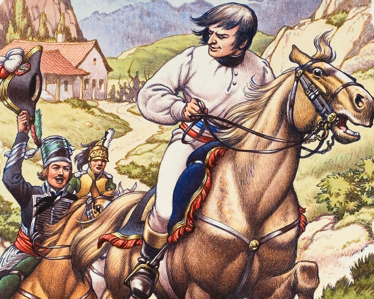 Napoleon flyr med nöd och näppe med en österrikisk kavalleripatrull tätt i hälarna av Pat (1907 95) Nicolle