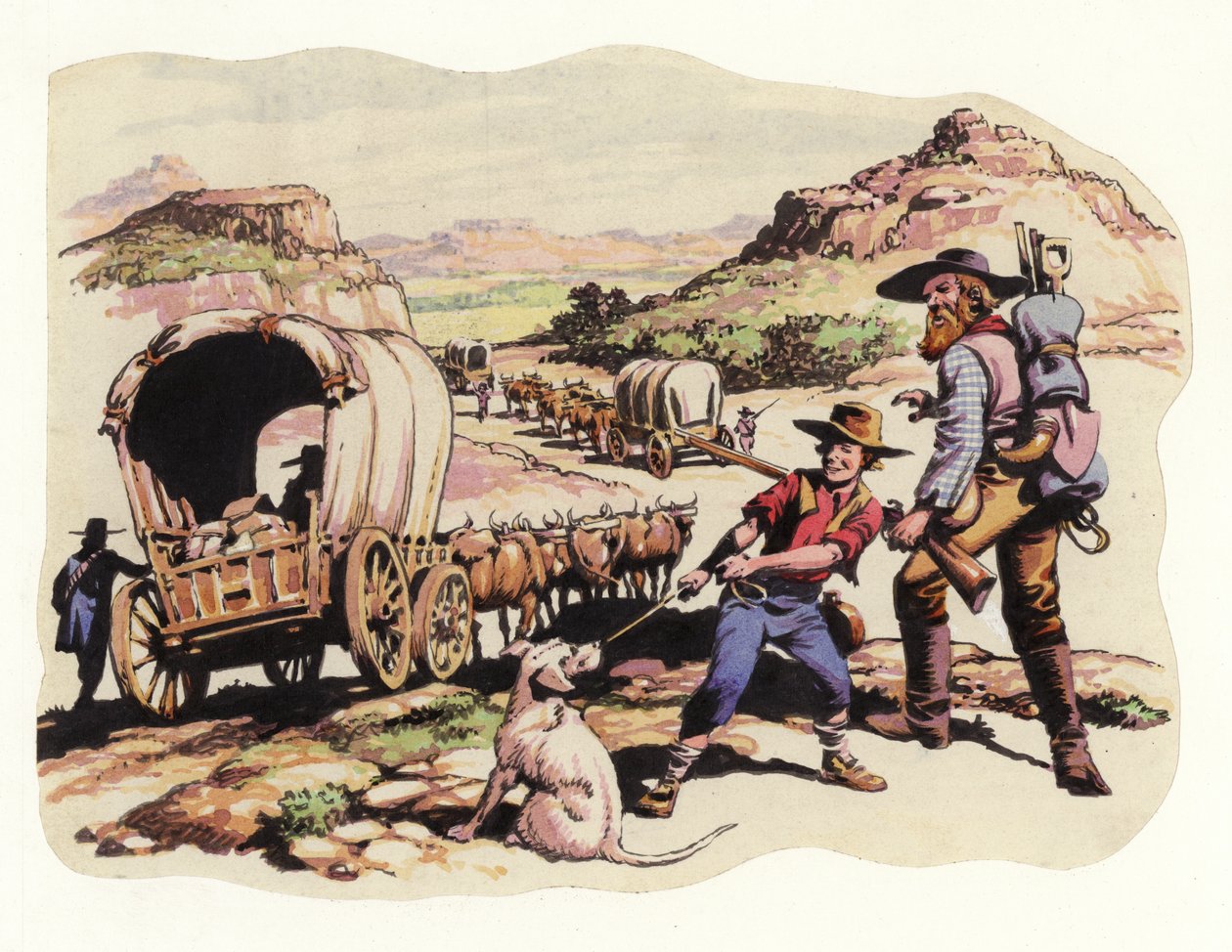 Den stora vandringen 1835-1837 (gouache på papper) av Pat (1907 95) Nicolle