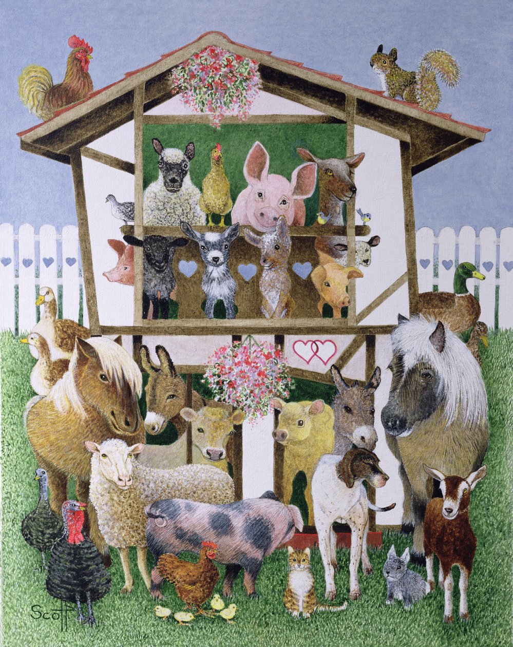 Animal Playhouse (olja på duk) av Pat Scott