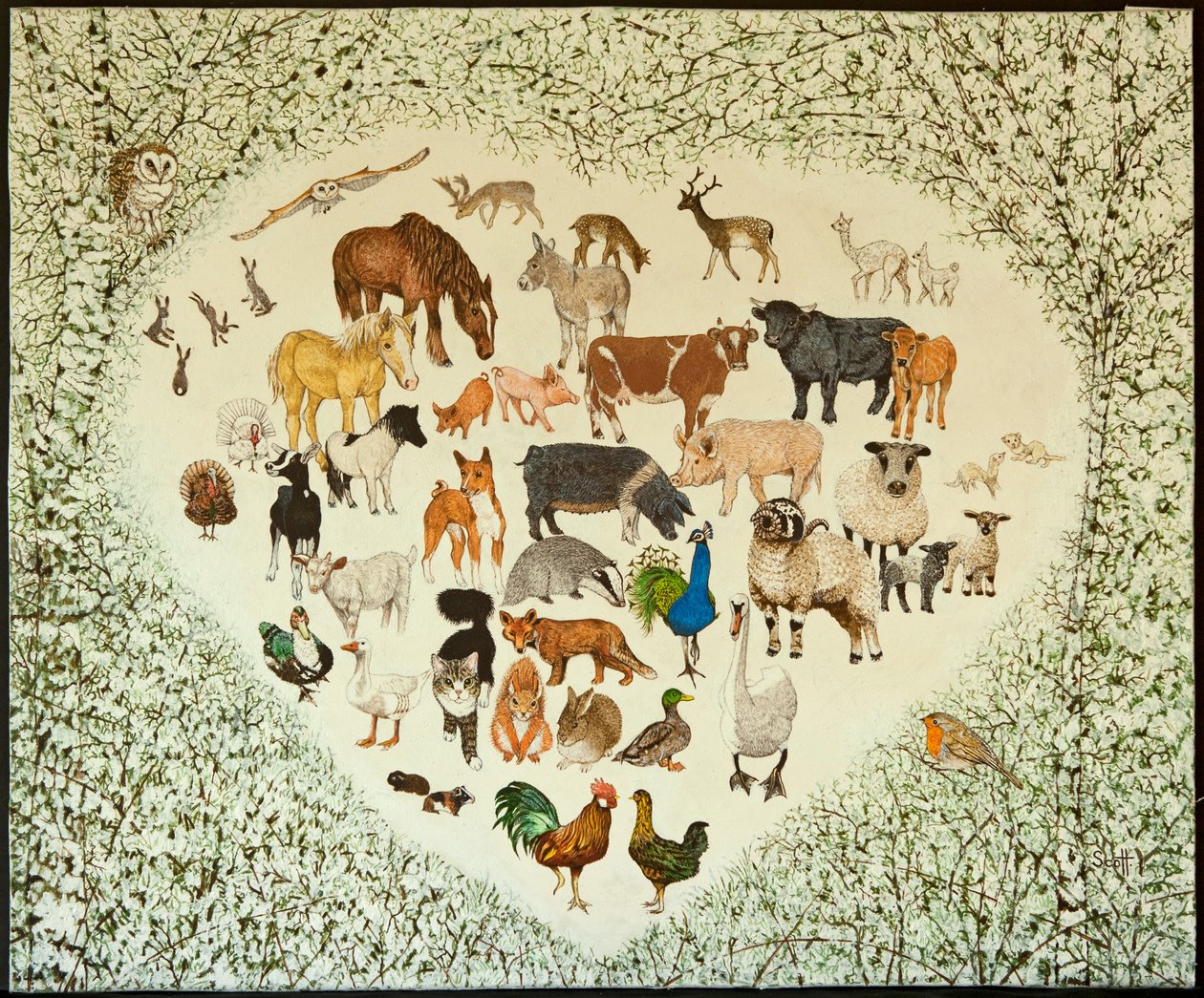 At the Heart of It All, 2013 (akryl på calico) av Pat Scott
