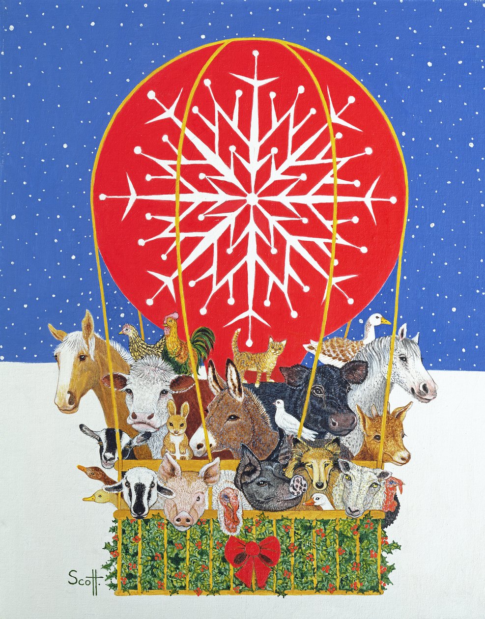 Christmas Journey (olja på duk) av Pat Scott
