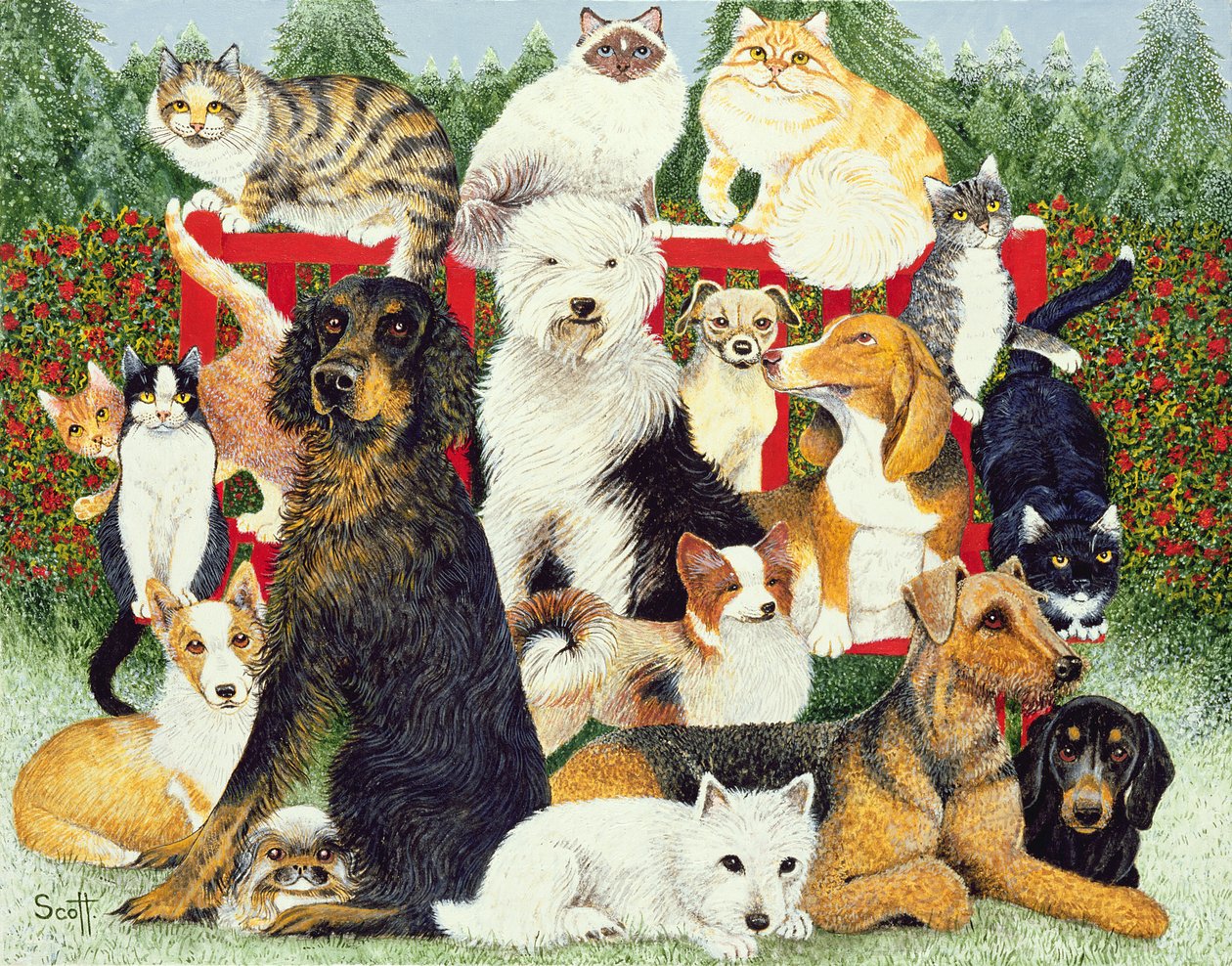Christmas Peace (olja på duk) av Pat Scott