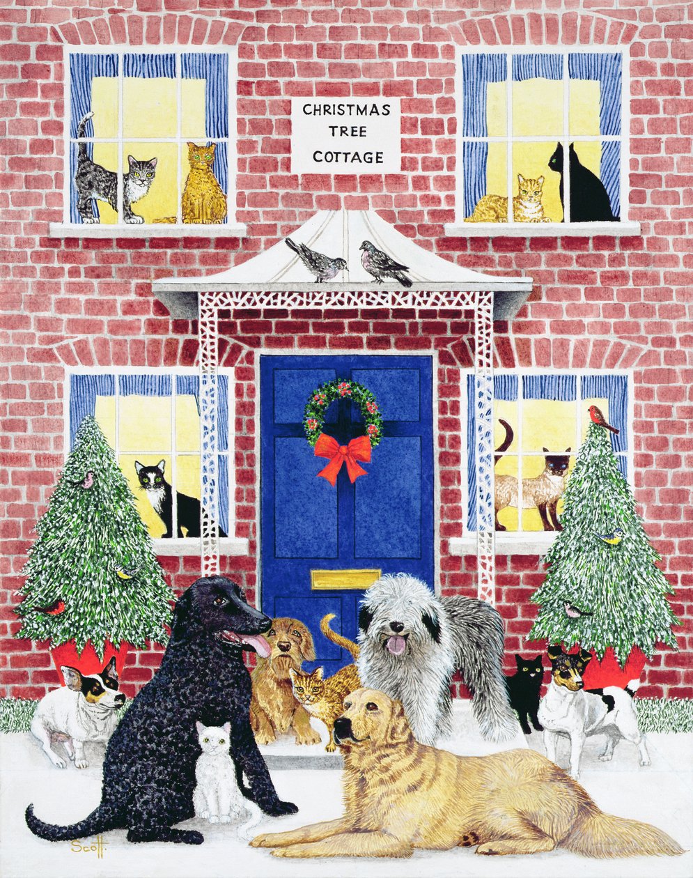 Christmas Warmth (olja på duk) av Pat Scott