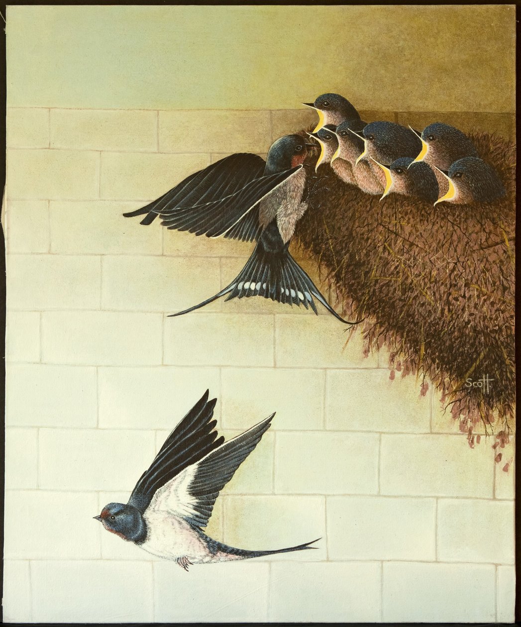 Hungry Mouths, 2011 (akryl på kaliko) av Pat Scott
