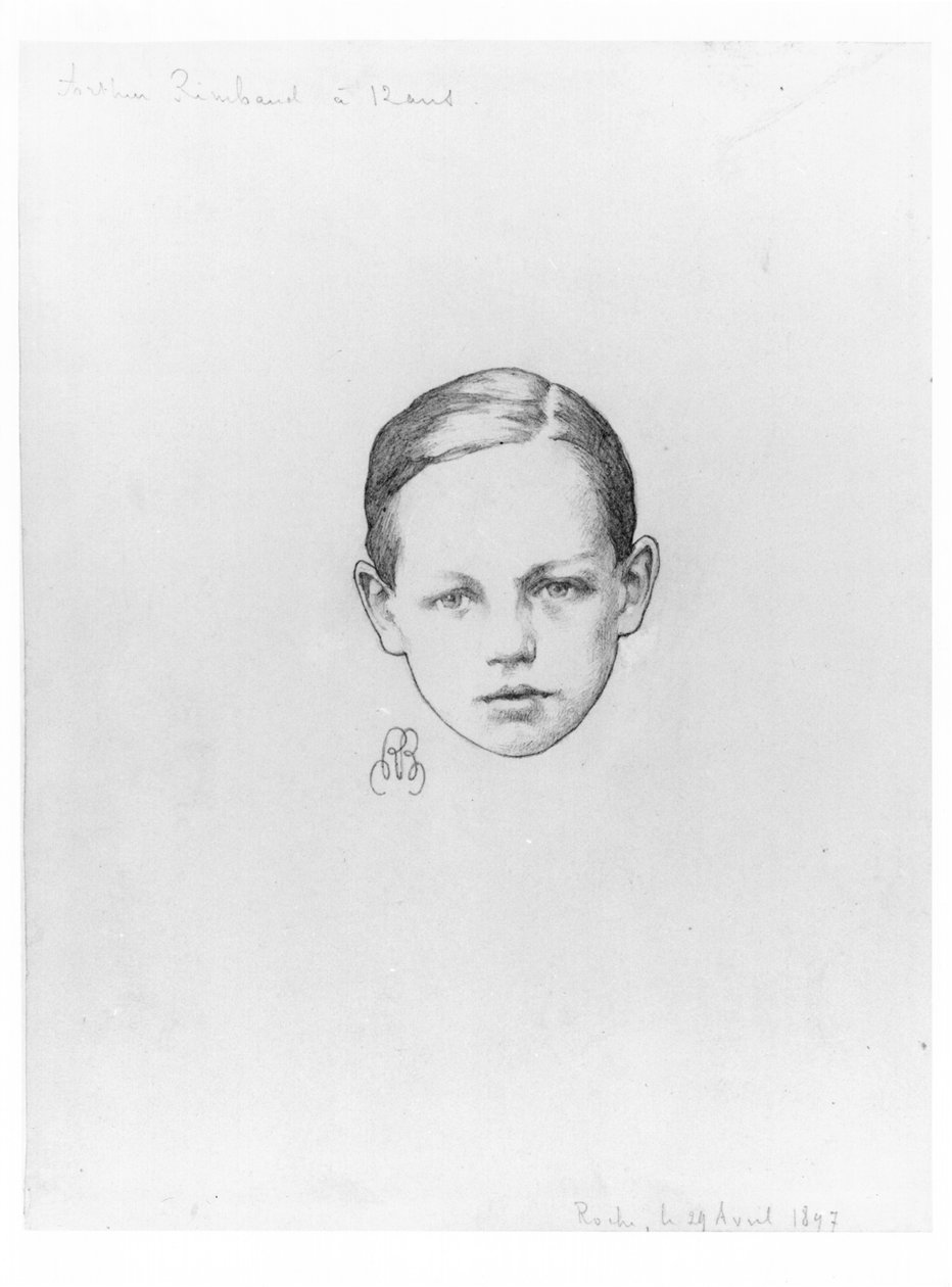 Arthur Rimbaud (1854-91) 12 år gammal, 29 april 1897, Roche av Paterne Berrichon