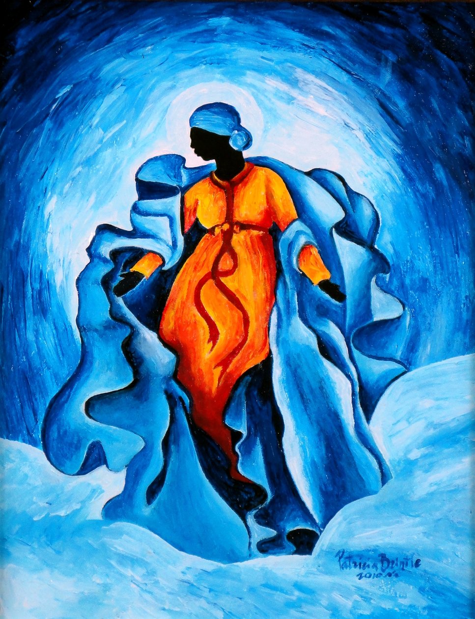 Antagande - Advocata Nostra, 2010 (akryl på trä) av Patricia Brintle
