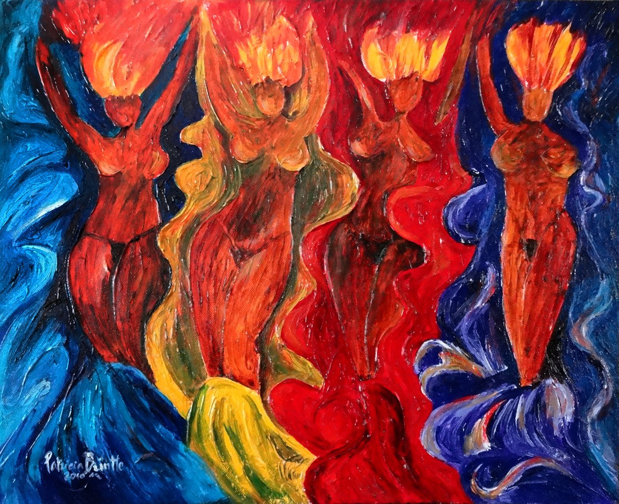 Carnavalesque, 2010 (akryl på duk) av Patricia Brintle