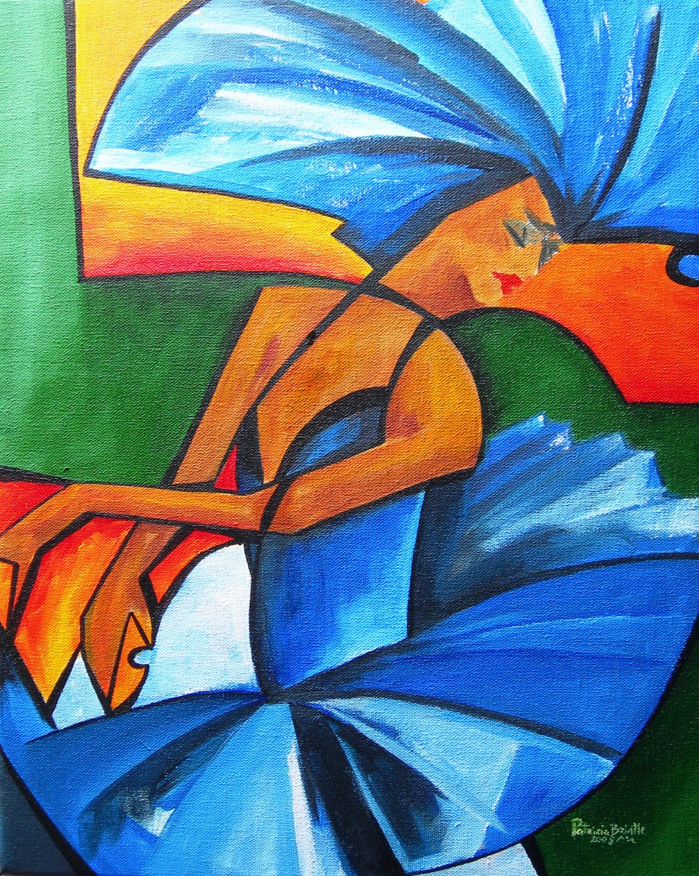 Dans i blått, 2008 (akryl på duk) av Patricia Brintle