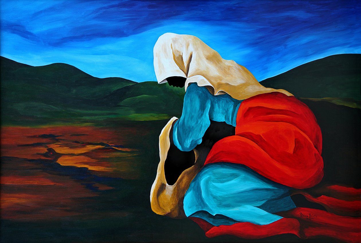 Defilee la folle, 2008 (akryl på masonit) av Patricia Brintle