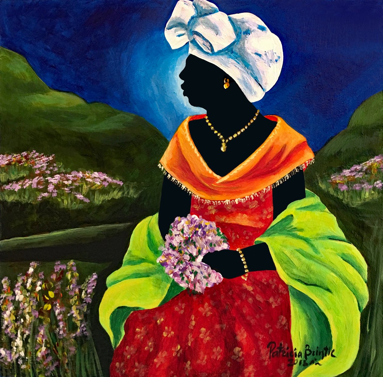 Lisabelle, 2018 (akryl på trä) av Patricia Brintle