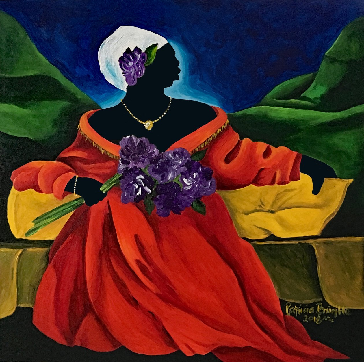 Lydia, 2018 (akryl på trä) av Patricia Brintle