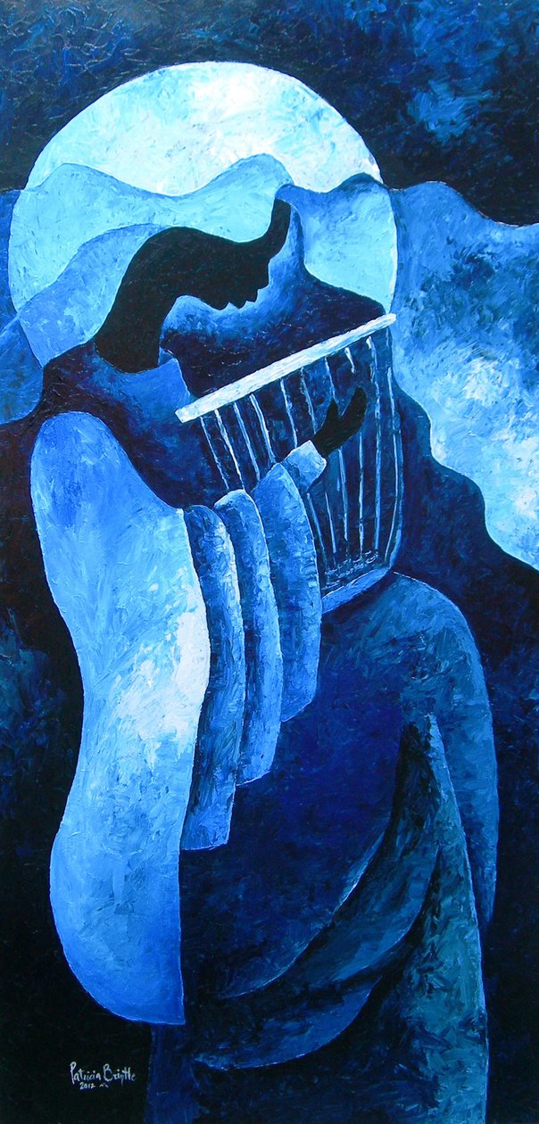 Helig melodi, 2012 (akryl på trä) av Patricia Brintle
