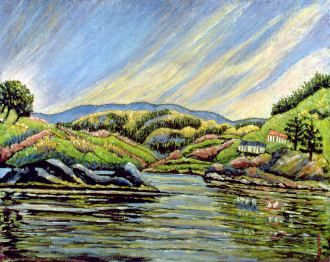After the Rain, Badeck (olja på linne) av Patricia Contemporary Artist Eyre