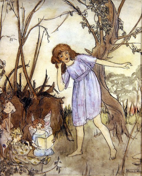 Fairy Music (akvarell, penna och bläck på papper) av Patricia Beeman Ardley