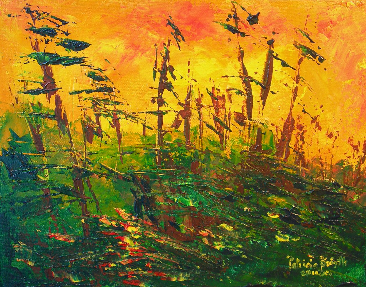 Bayou, 2011 (akryl på duk) av Patricia Brintle