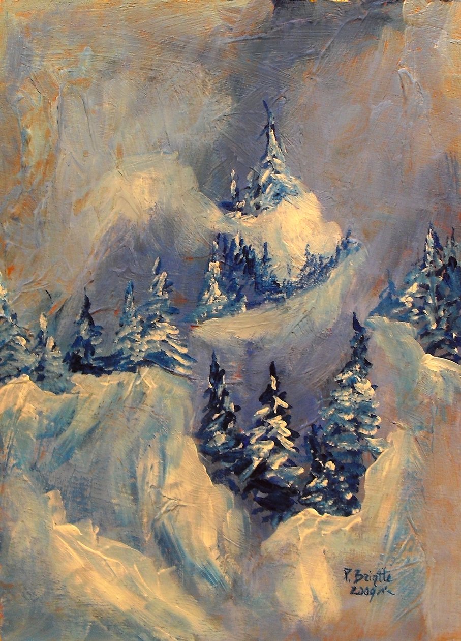 Big Horn Peak, 2009 (akryl på trä) av Patricia Brintle