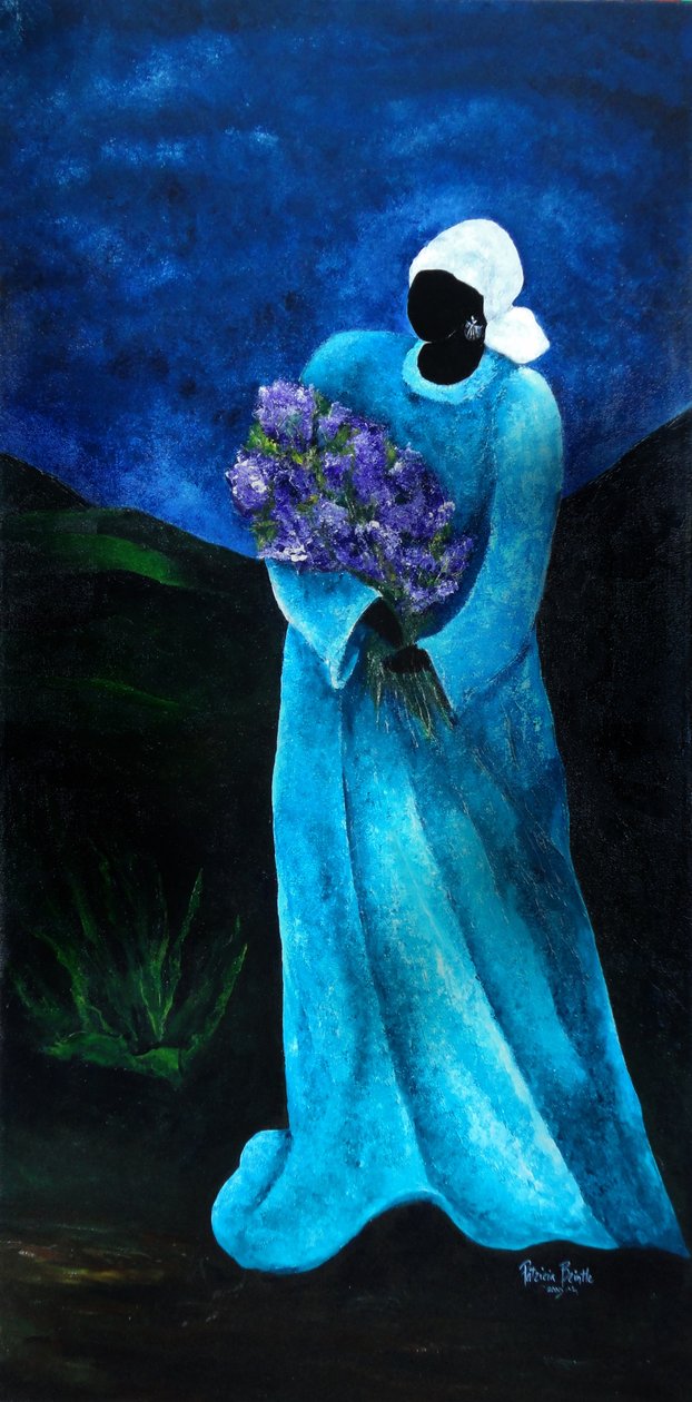 La Dame en Bleu, 2009 (akryl på duk) av Patricia Brintle