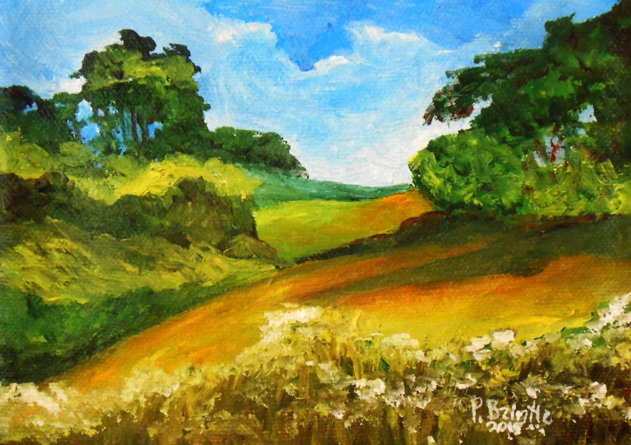 La route de Mouline, 2015 (akryl på duk) av Patricia Brintle