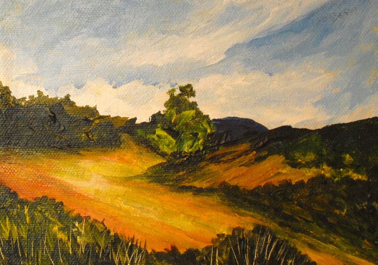 La route de Thiote, 2014 (akryl på duk) av Patricia Brintle