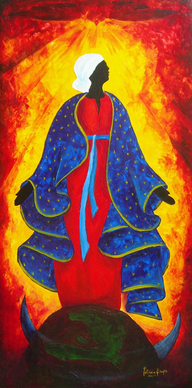 Madonna Hope of Haiti, 2012 (akryl på duk) av Patricia Brintle