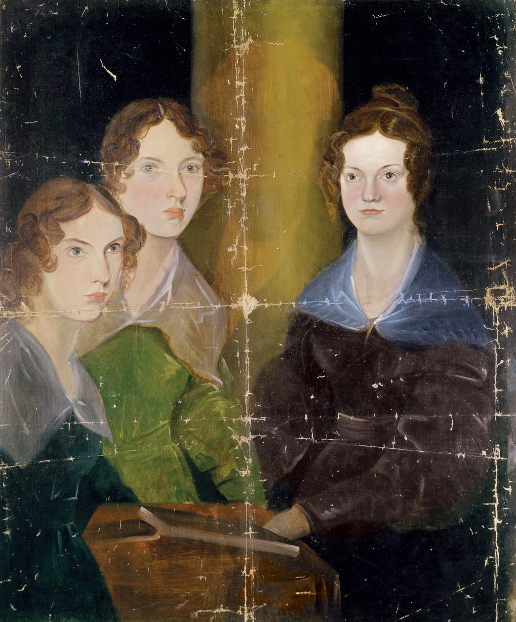 Porträtt av systrarna Bronte, ca 1834 av Patrick Branwell Bronte