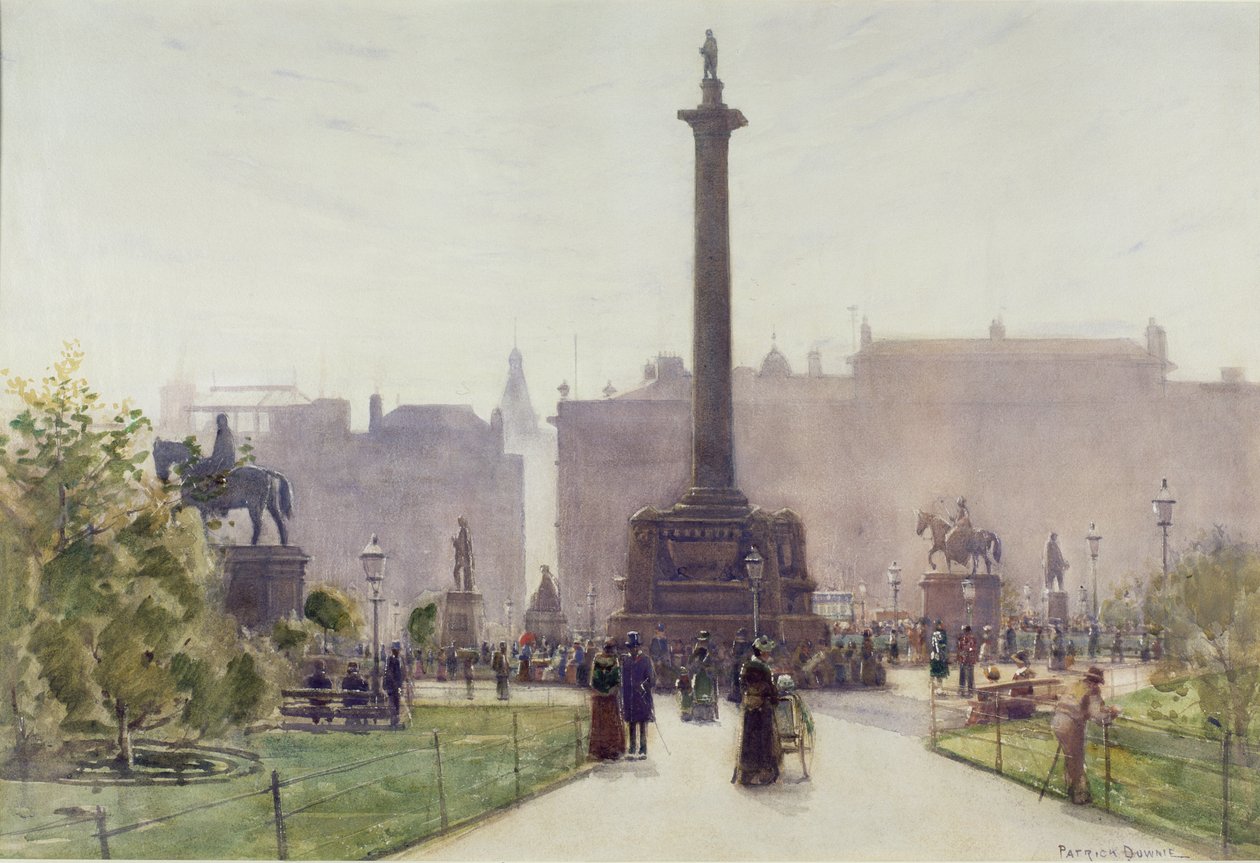 George Square, Glasgow (wc på papper) av Patrick Downie