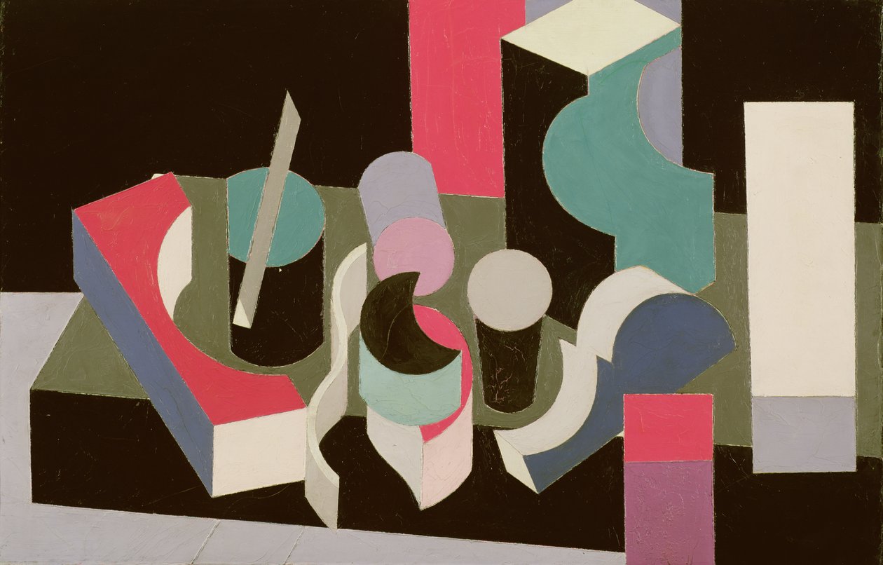 Peinture Nature Morte, 1919 (olja och penna på duk) av Patrick Henry Bruce