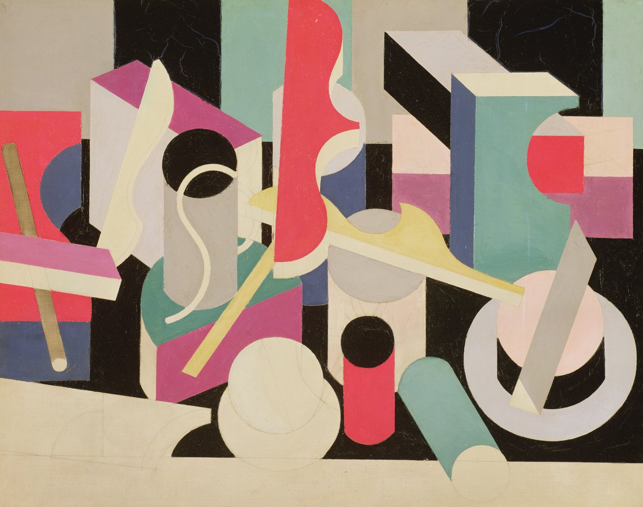 Peinture Nature Morte, 1920-21 (olja och penna på duk) av Patrick Henry Bruce