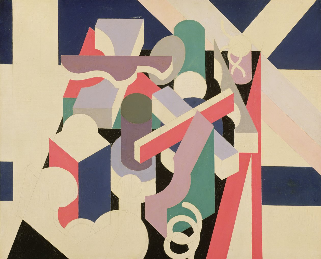 Peinture Nature Morte, 1923-24 (olja och penna på duk) av Patrick Henry Bruce