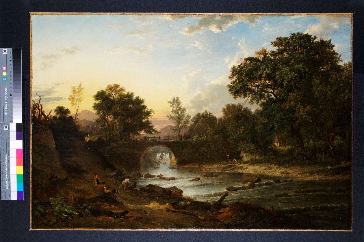 Utsikt över Douglas Bridge nära Inverary, Argyllshire, 1818 av Patrick Nasmyth