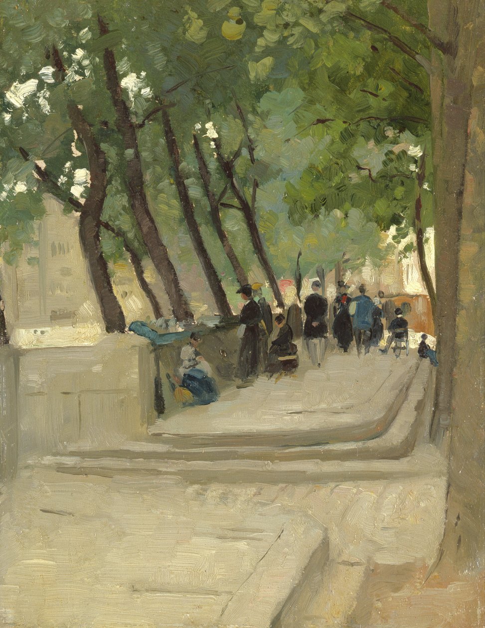 Bokmarknadens vänstra strand, Paris, ca 1900 av Patrick William Adam