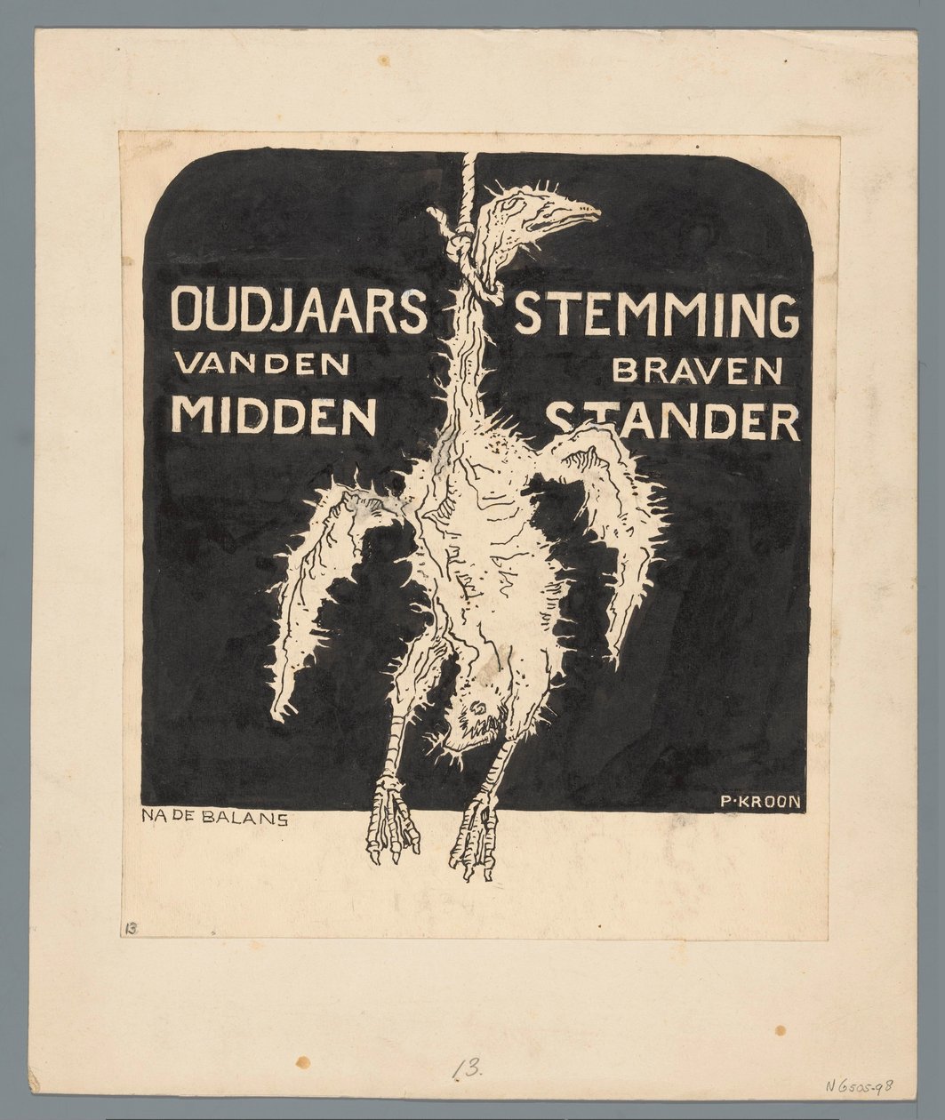 Skalligt utvalda hantverkare Nyårsstämning för den modiga medelklassen (titel på objekt) av Patricq Kroon (signed by artist)