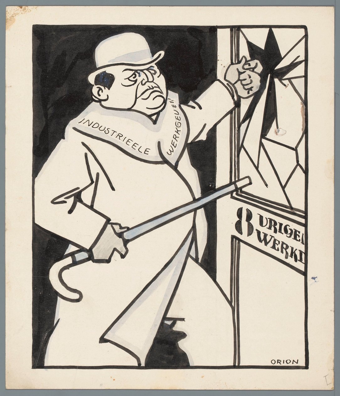 Arbetsgivare och den åtta timmar långa arbetsdagen av Patricq Kroon (signed by artist)