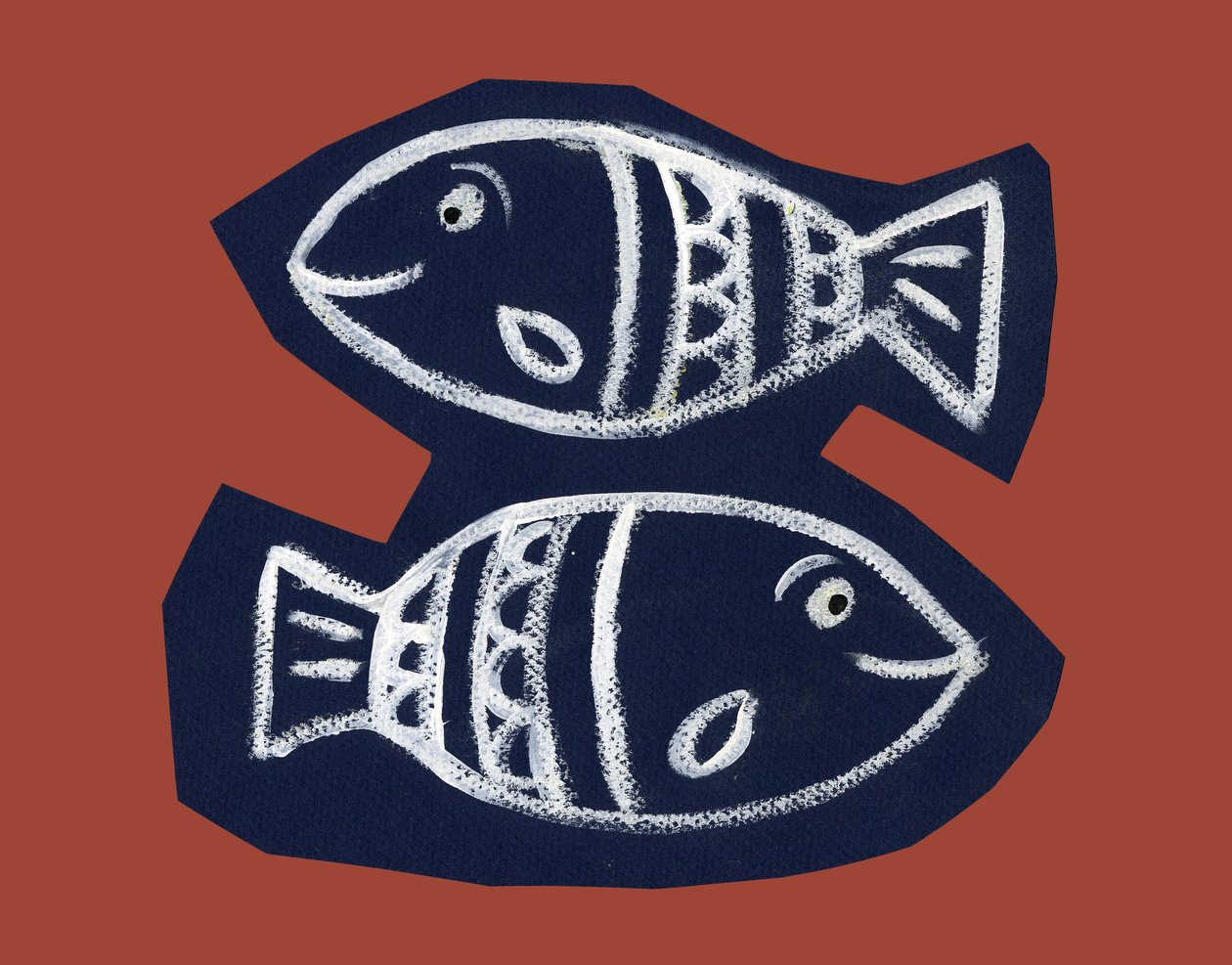 Horoskop: fiskens tecken. Illustration av P. La Porta. av Patrizia La Porta
