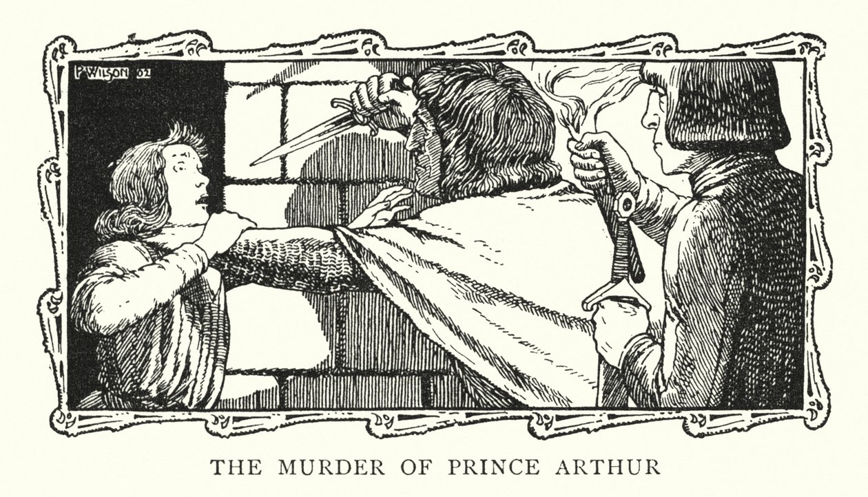 Mordet på prins Arthur (litografi) av Patten (after) Wilson
