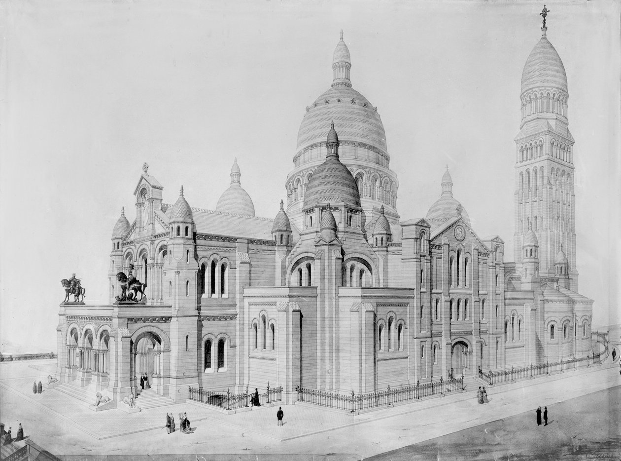 Utsikt över Sacré-Coeur, Montmartre av Paul Abadie