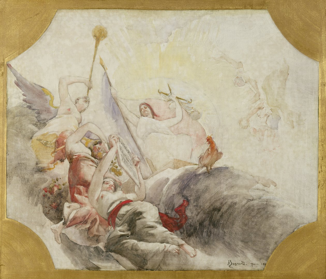 Republikens triumf, studie för utsmyckning av rådhuset i 19:e arrondissementet, 1880 av Paul Albert Besnard