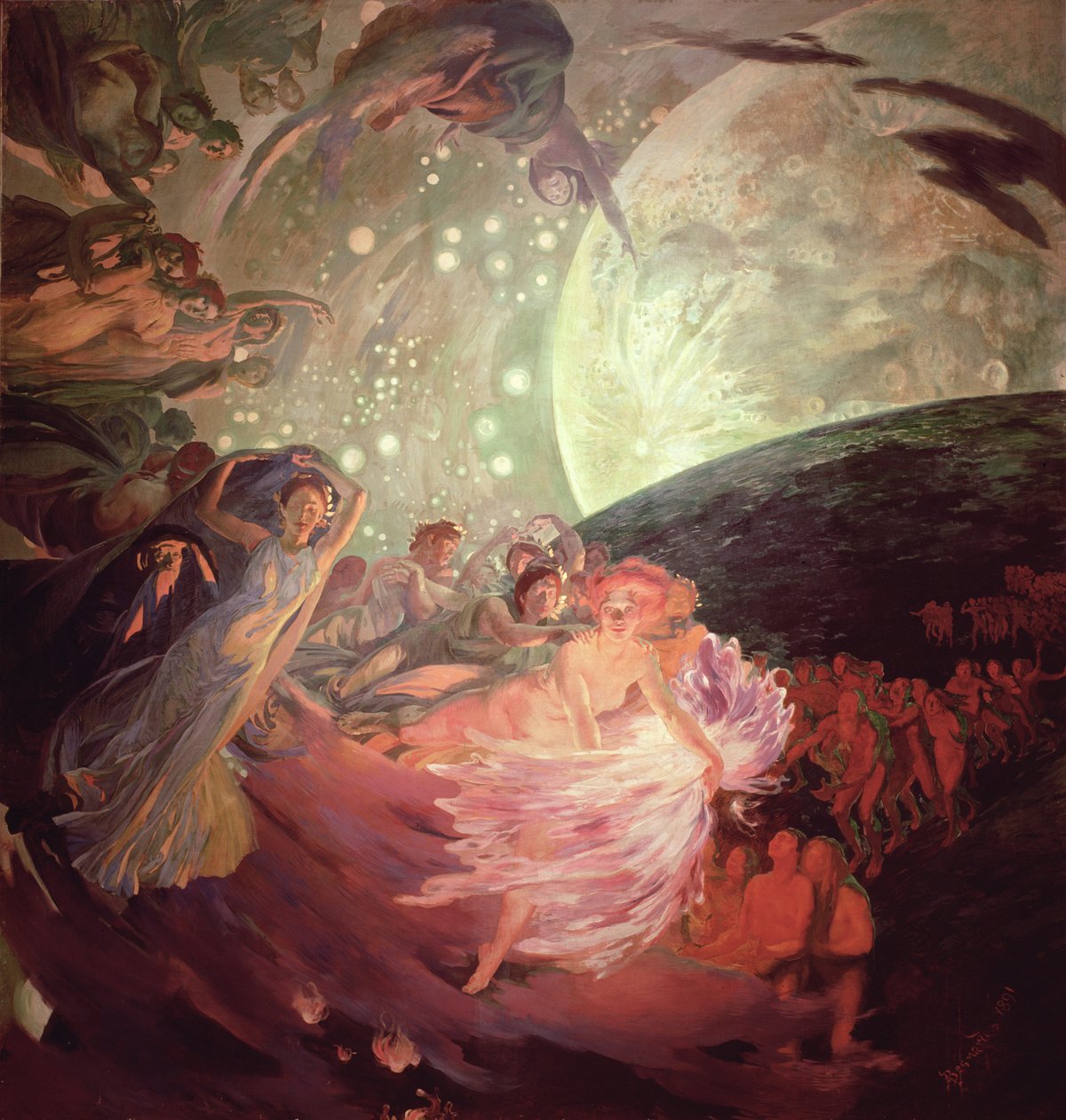 Truth, Leading the Sciences, Giving Light to Man, 1891 (väggmålning) av Paul Albert Besnard