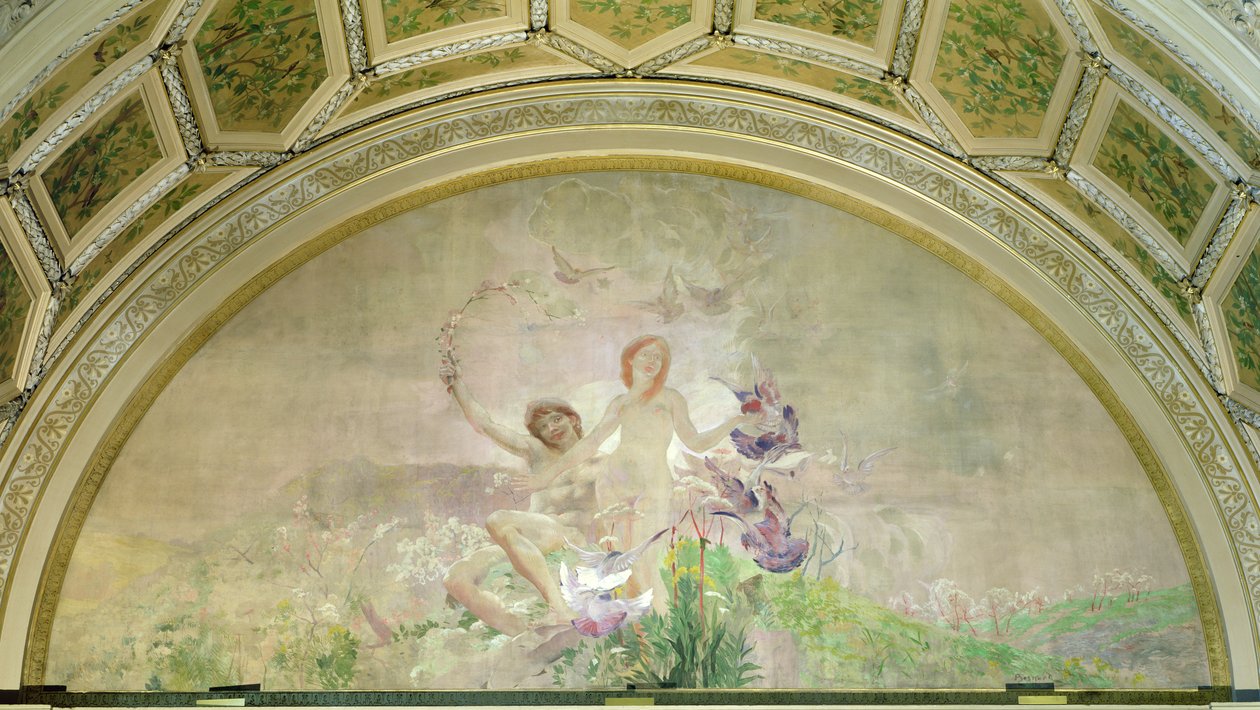 Youth, from The Three Ages of Man, 1887 (väggmålning) av Paul Albert Besnard