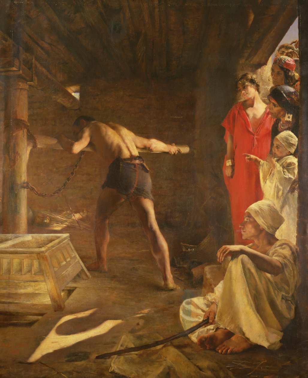 Simson Turning the filistines Millstone, 1887 av Paul Alexander Alfred Leroy