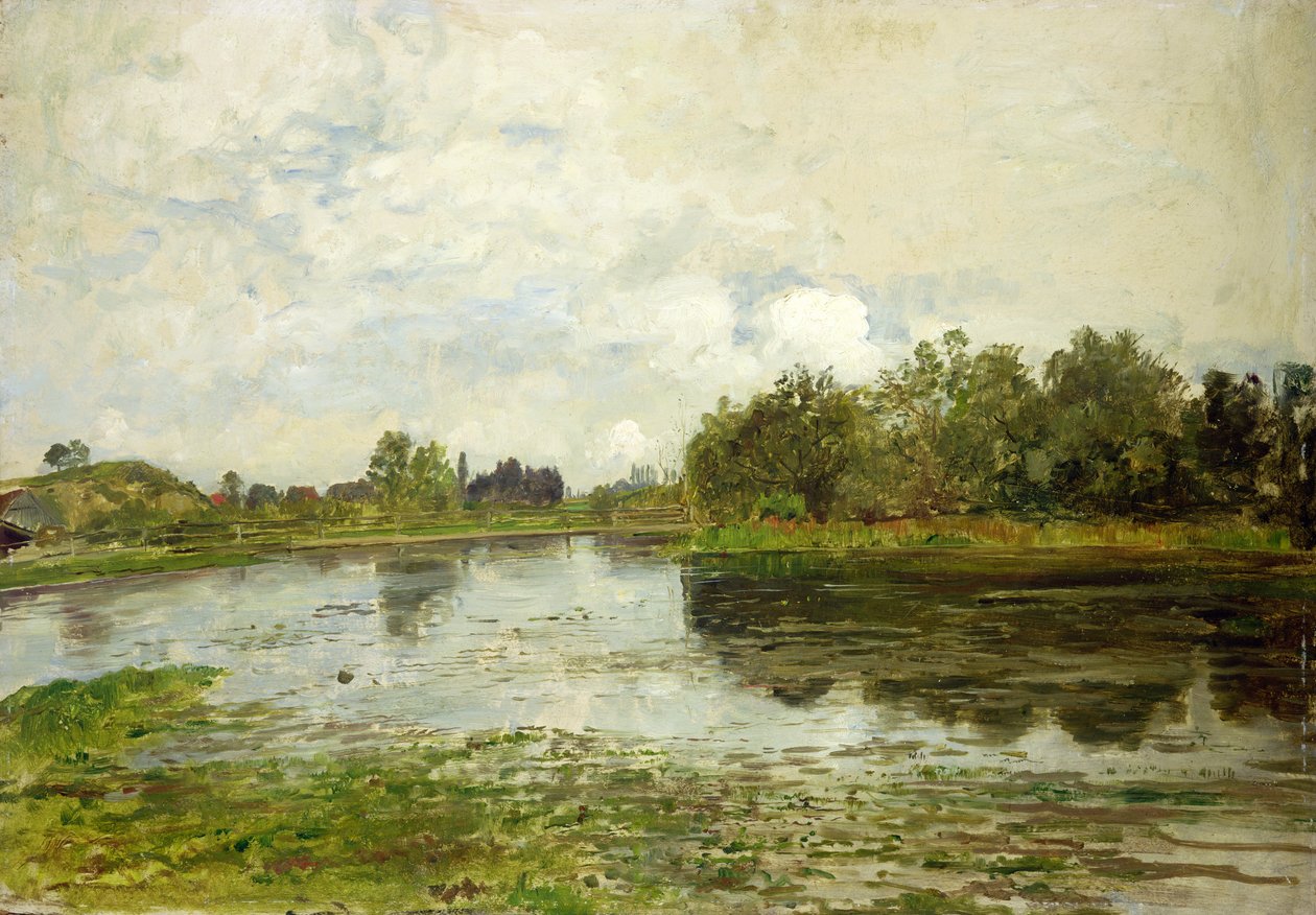 Landskap på Dachau Moor (olja på kartong) av Paul Baum
