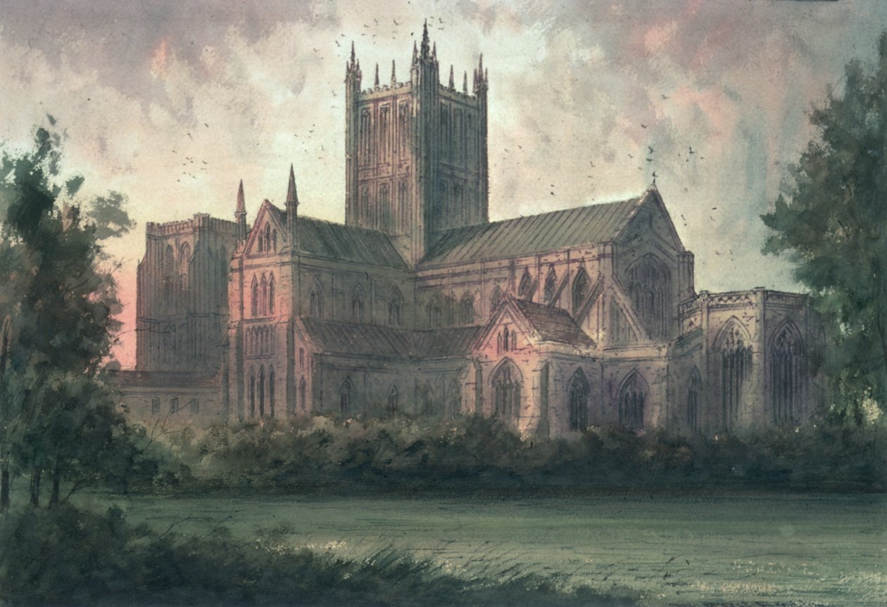 Wells Cathedral: utsikt från sydost av Paul Braddon