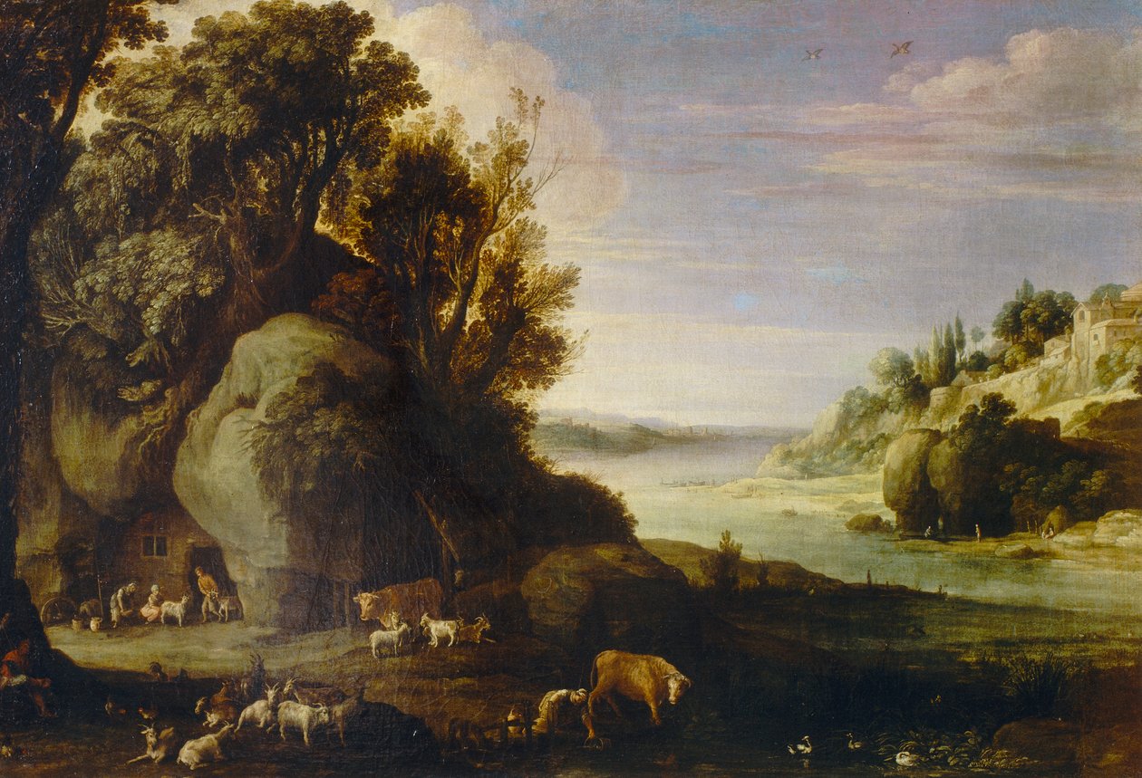 Landskap med flockar och herdar av Paul Bril