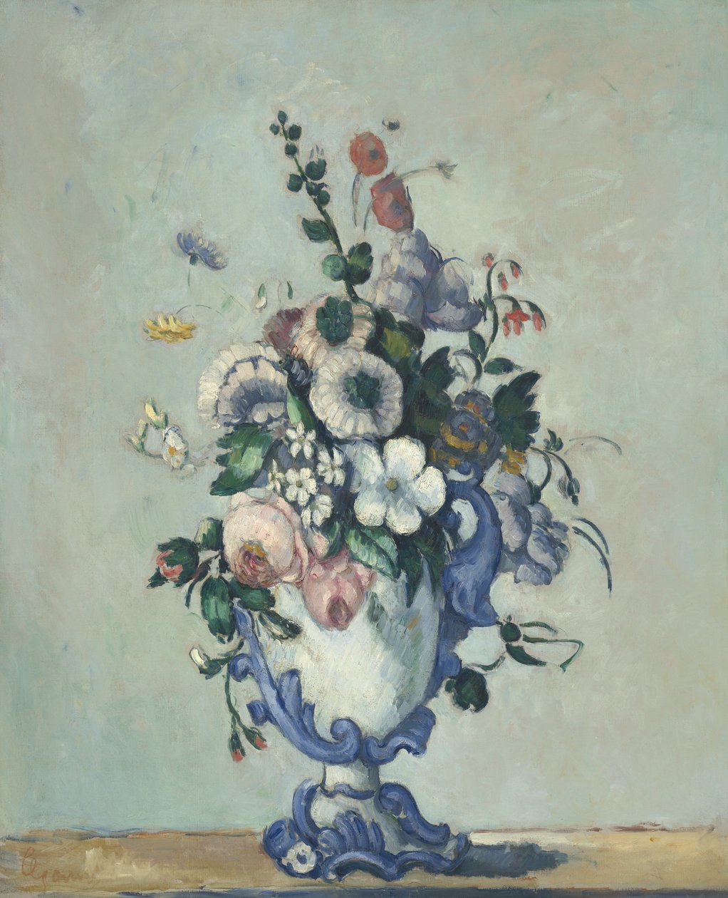 Blommor i en rokokovas, ca 1876 av Paul Cézanne