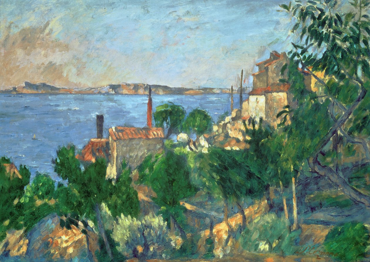 Havet vid L"Estaque, juli 1876 av Paul Cézanne