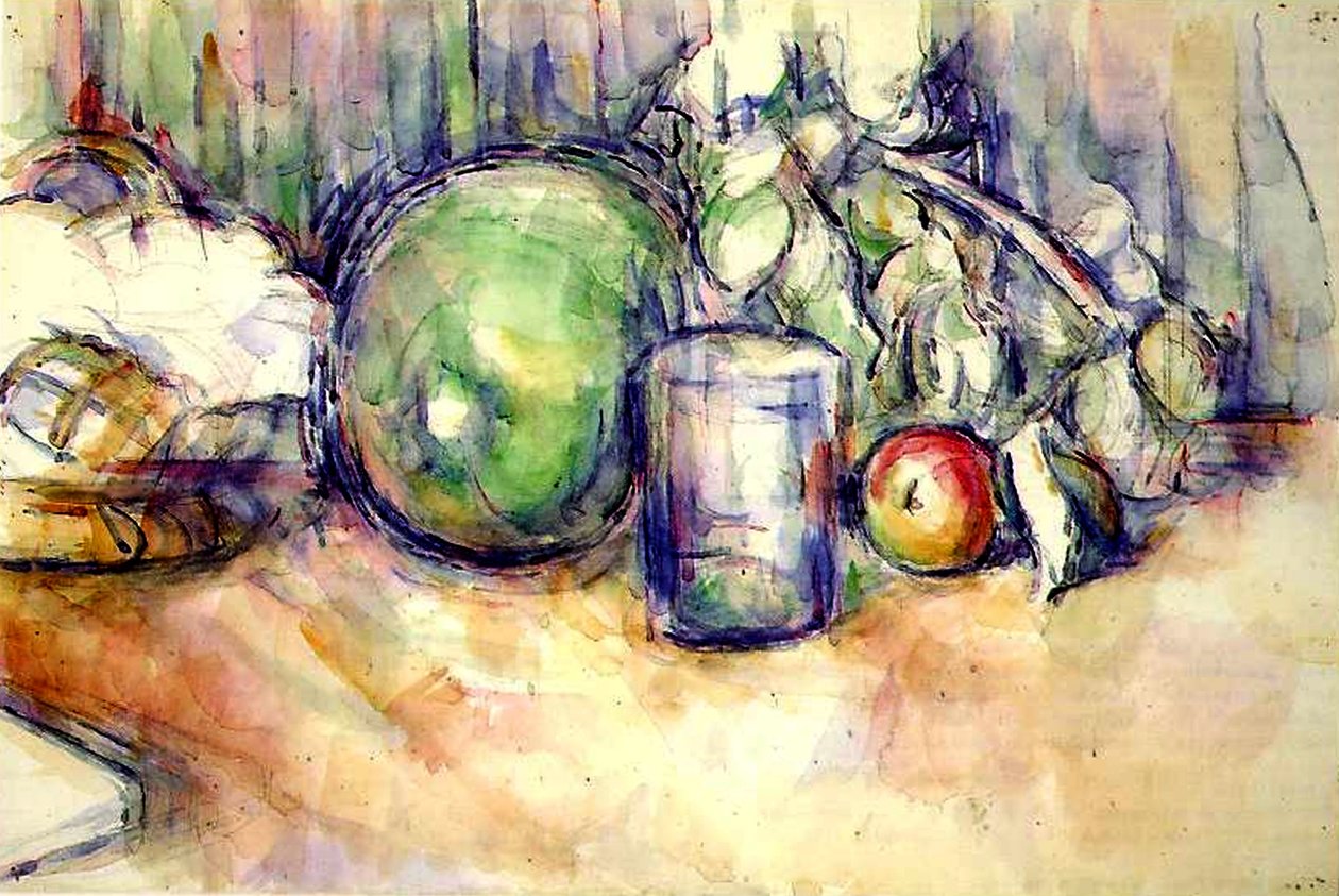 Stilleben med ett glas, 1902-06 (wc och grafit på papper) av Paul Cézanne