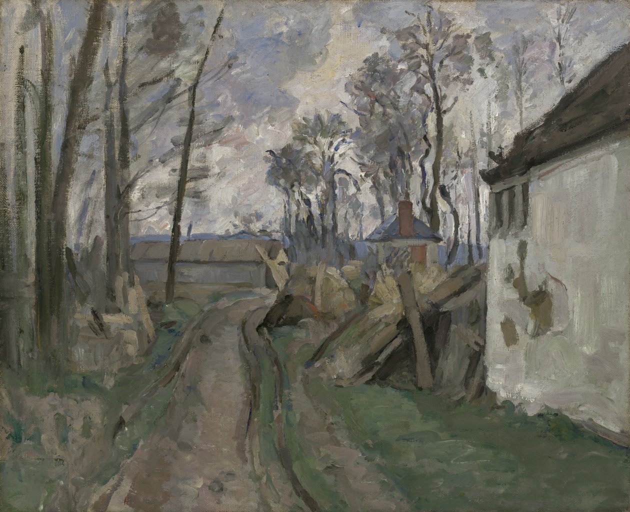 En byväg nära Auvers, 1872-73 av Paul Cézanne